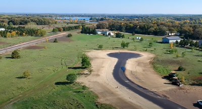 Skyview of the 1 dollar lots in Ottertail MN