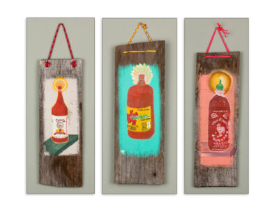 Original oil paintings on found wood