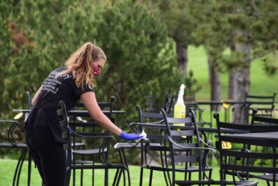 Student working at restaurant for summer job