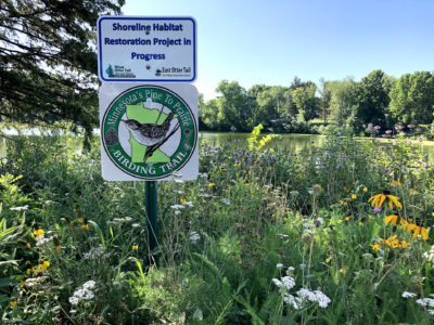 Sign showing the Pine to Prairie Birding Trail