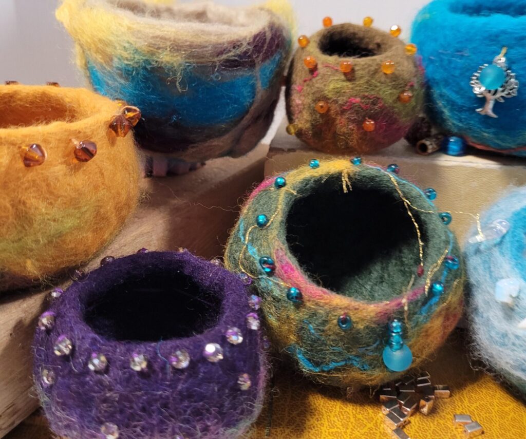 Felted Beaded Bowls