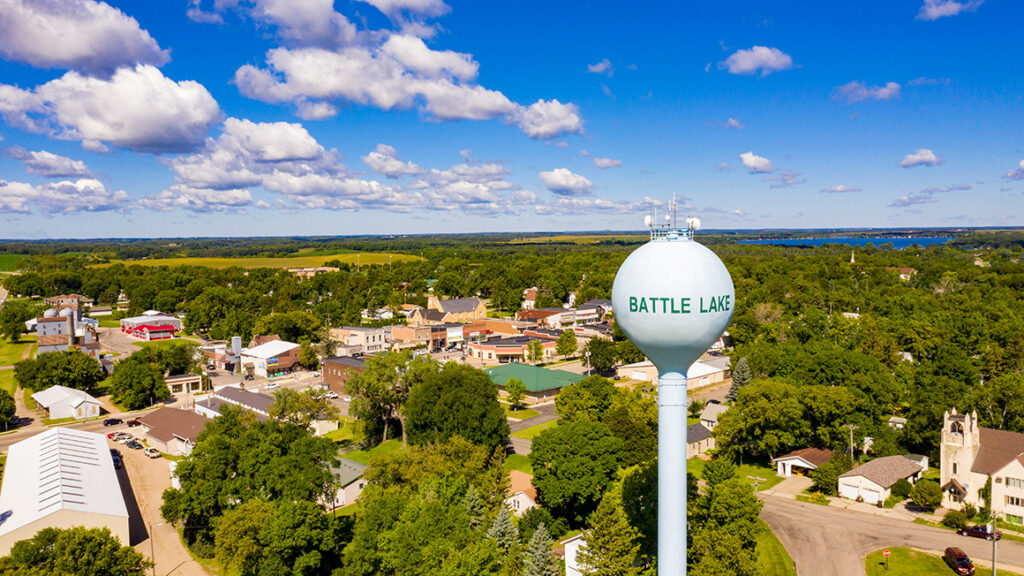 view of battle lake water tower